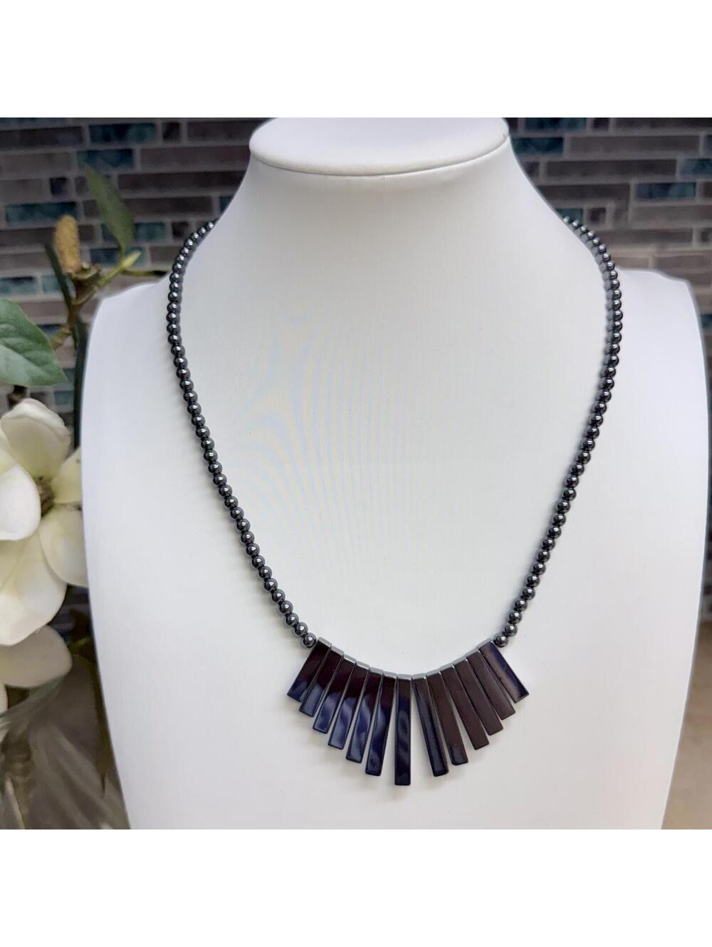 Vintage Hematite natural necklace